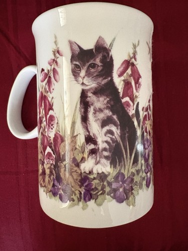 Vintage Duchess Fine Bone China Cat & Kitten Floral Mug