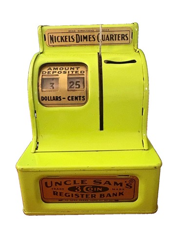 Vintage Uncle Sam’s 3 Coin Register Bank Western Stamping Corp