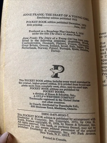 Vintage Classic Literature Book Lot of 6 Anne Frank Woolf Bronte - photo 2
