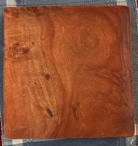 square vintage Hawaiian Kamani wood serving tray - photo 3