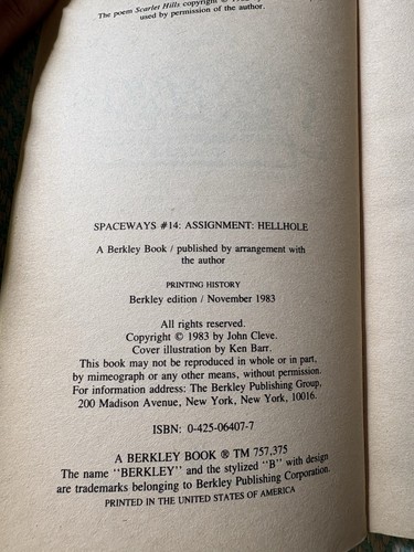 Spaceways #14 Assignment Hellhole John Cleve 1983 Vintage - photo 4