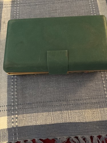 Vintage Floral Folding Jewelry Organizer Case Green Travel Stora - photo 2