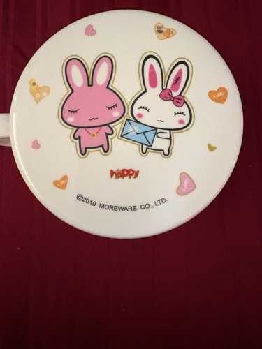 2010 Moreware Kawaii Bunny Mug Cup Pink Rabbit Hearts W-655 - photo 3