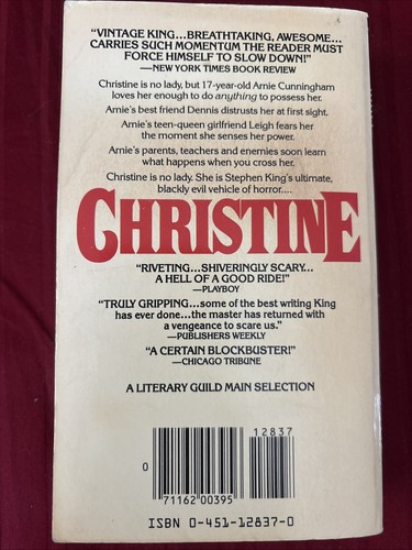 Stephen King Christine 1st Printing Paperback 1983 - photo 2