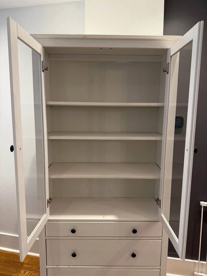 IKEA HEMNES Glass-Door Cabinet with 3 Drawers - photo 2