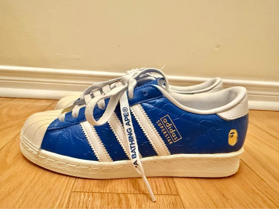 adidas Superstar Vintage - Bape Blue White JR2702 SIZE 6 US - photo 2