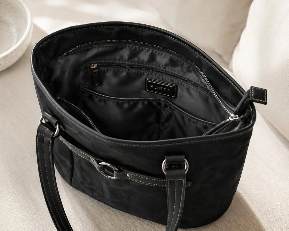 NEW Black Monogram Jacquard Tote Handbag – Tags Attached - photo 4