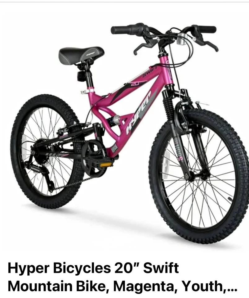 Hyper Bicycles 20" Swift Mountain Bike, Magenta, Youth