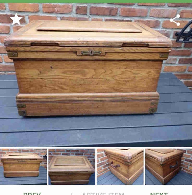 large oak tool box