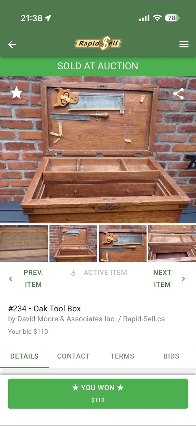 large oak tool box - photo 2