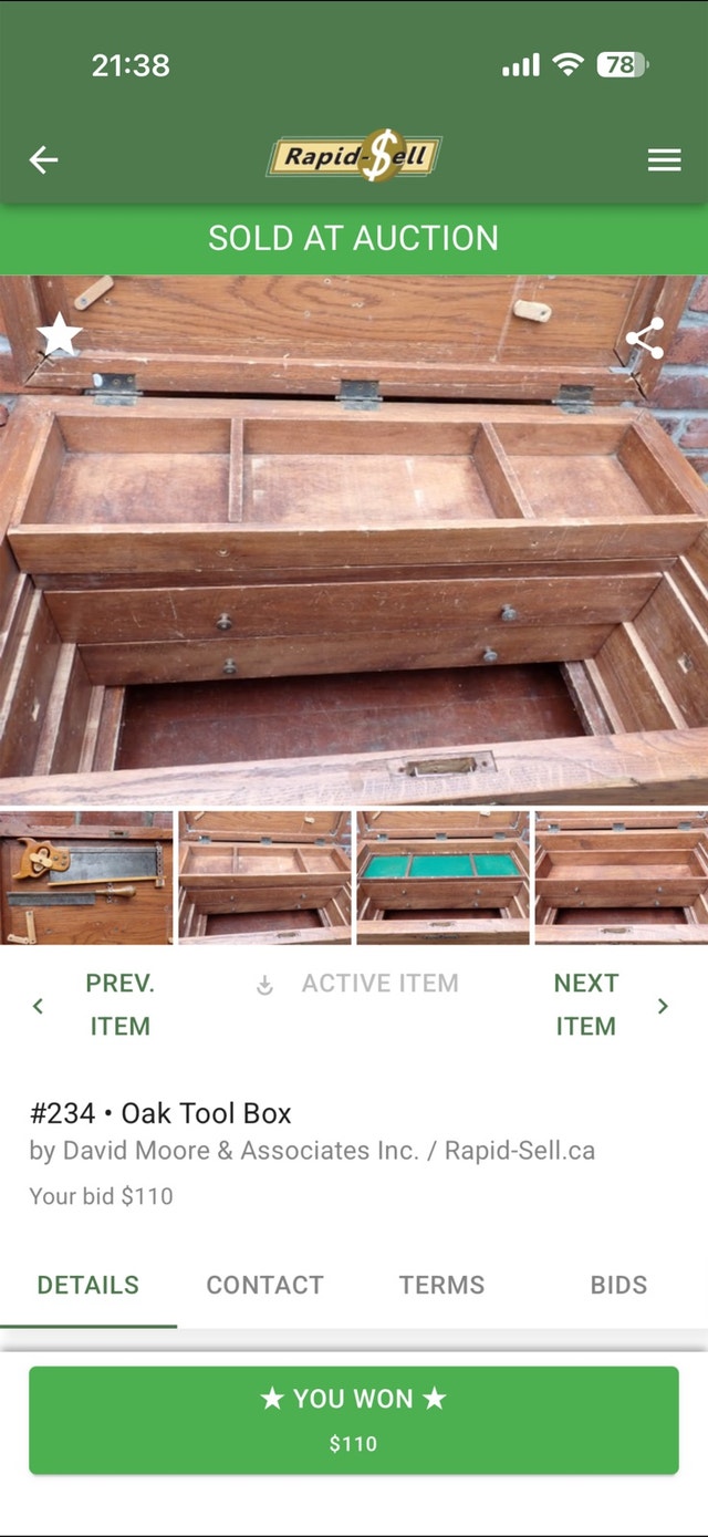 large oak tool box - photo 3