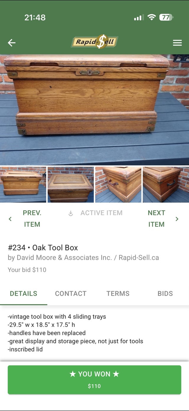 large oak tool box - photo 4