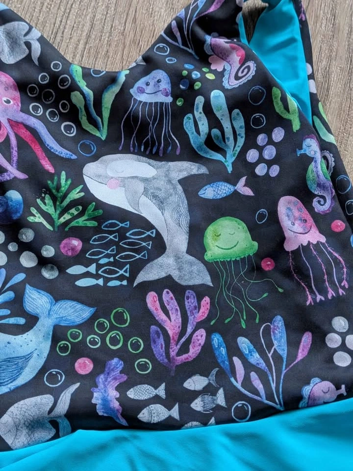Girls Ocean Print Skirted One-Piece Swimsuit - photo 2