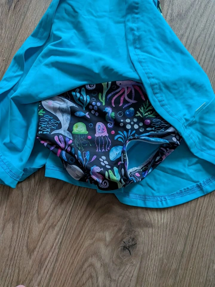 Girls Ocean Print Skirted One-Piece Swimsuit - photo 3