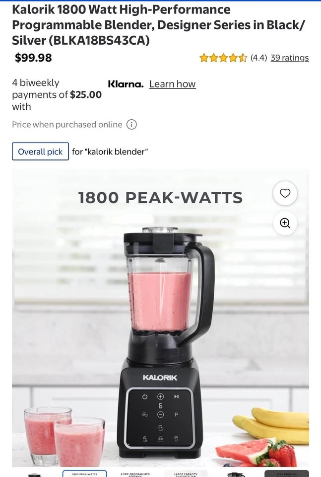 BRAND NEW Kalorik 1800w designer blender - photo 4