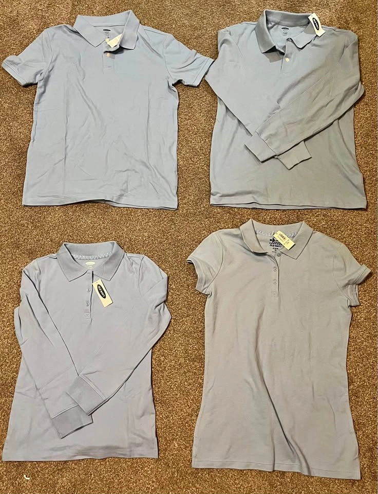Polo t-shirt and long sleeve light blue (uniform). Size: M/XL