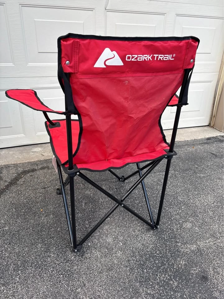 Adult Ozark Trail Folding Camp Chair - Red - Like new - photo 2