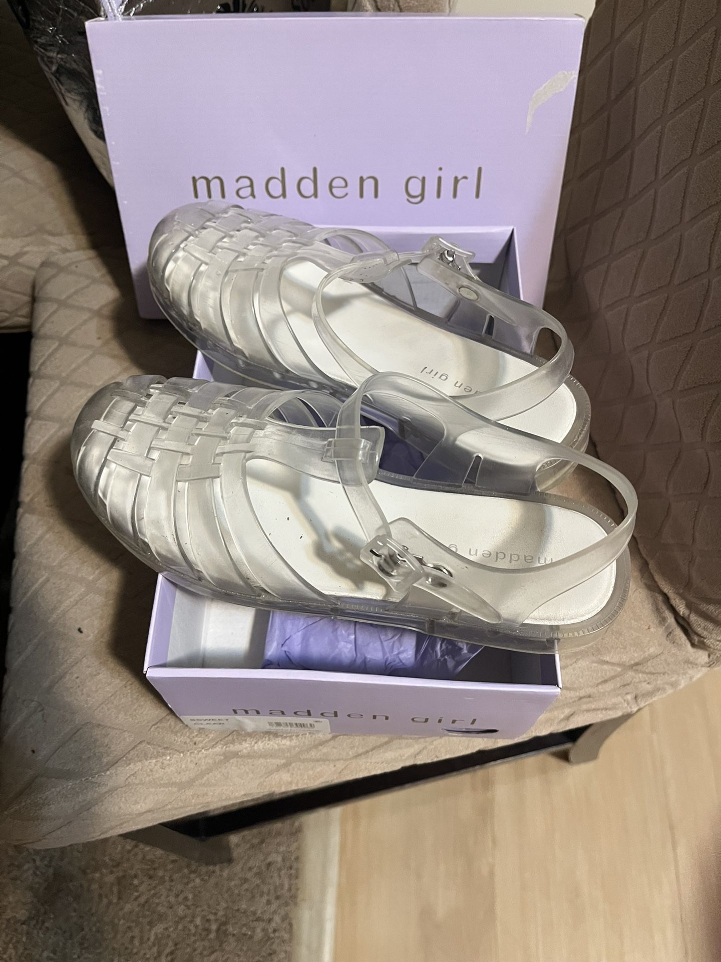 Madden Girl Sweet Clear Jelly Sandals