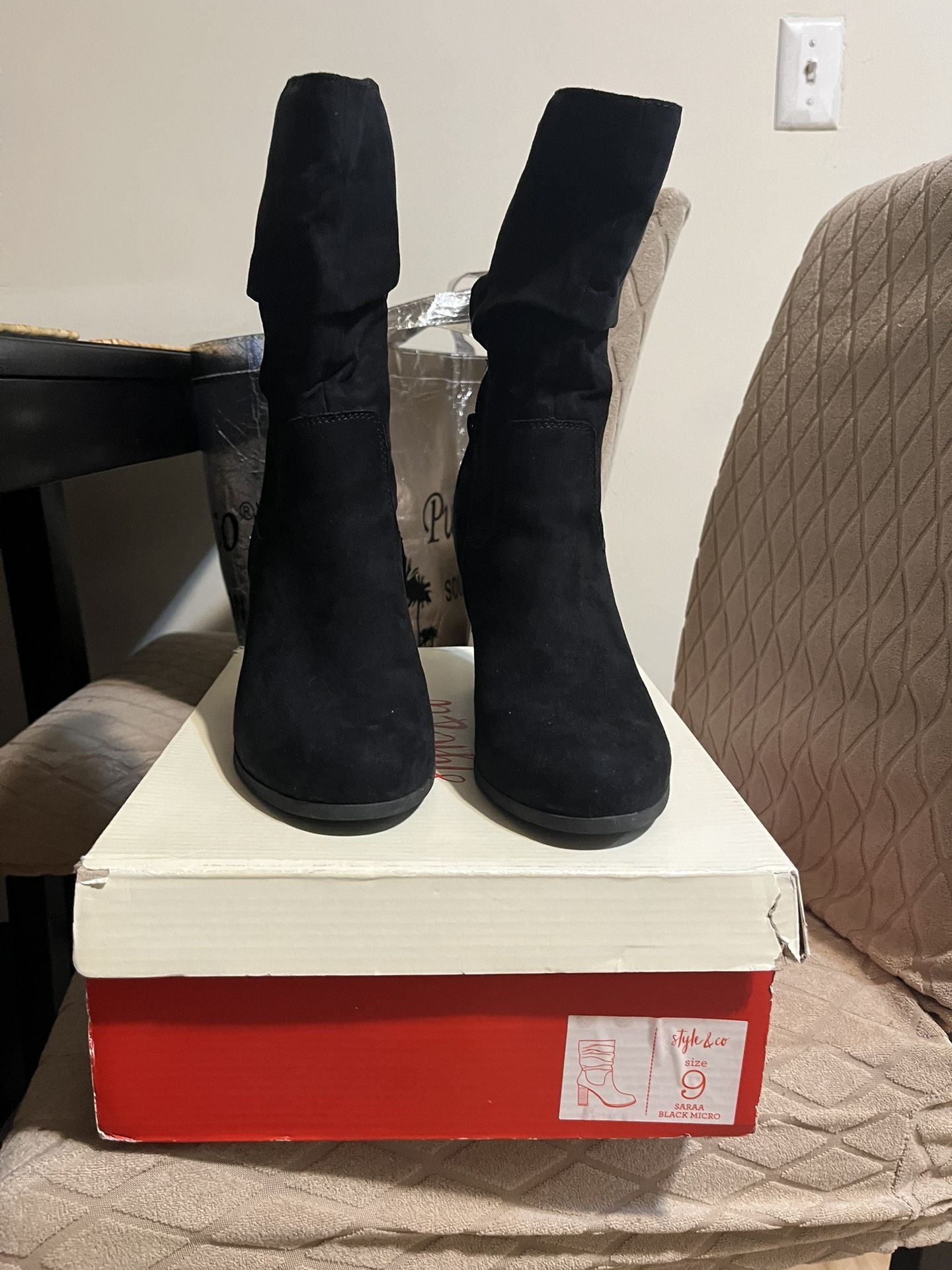 Style & Co Sara’s Black Micro Mid Boots - photo 2
