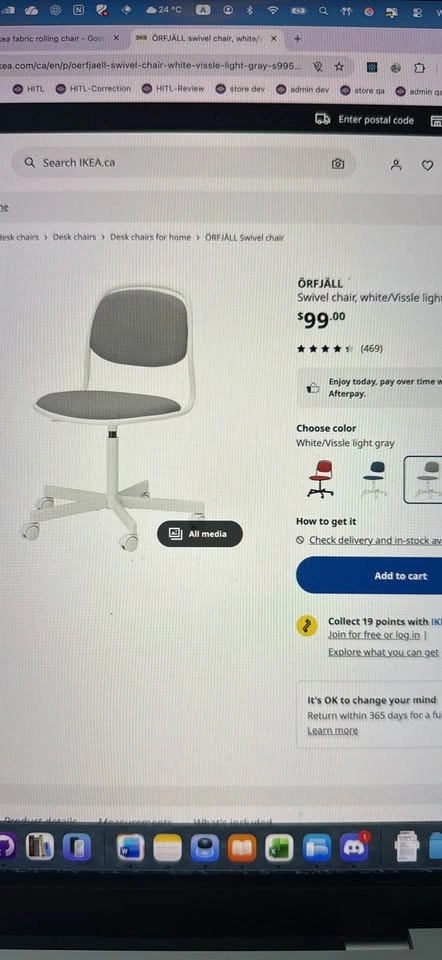 IKEA ORFJALL swivel rolling chair - photo 2