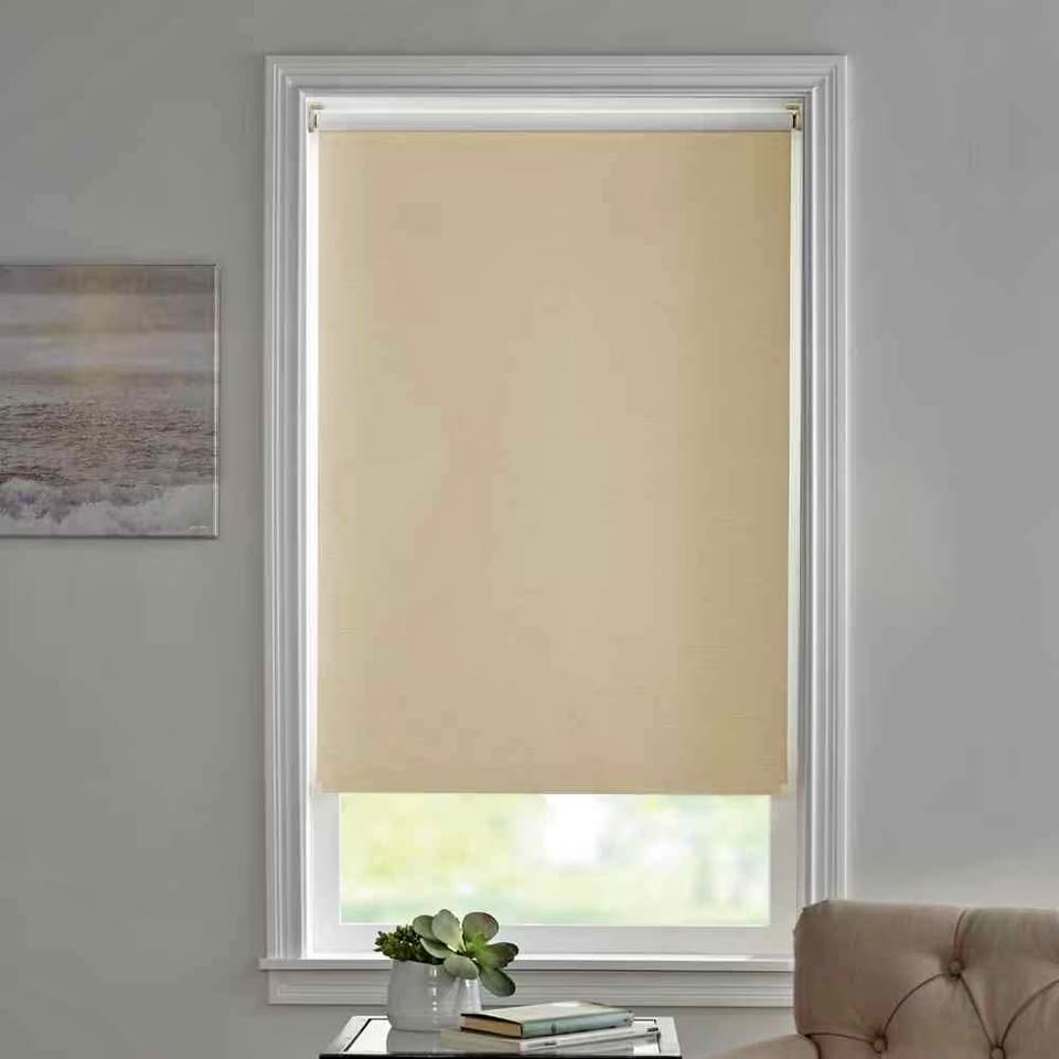StyleWell Blackout Roller Shade 55.25 x 72 Beige/T