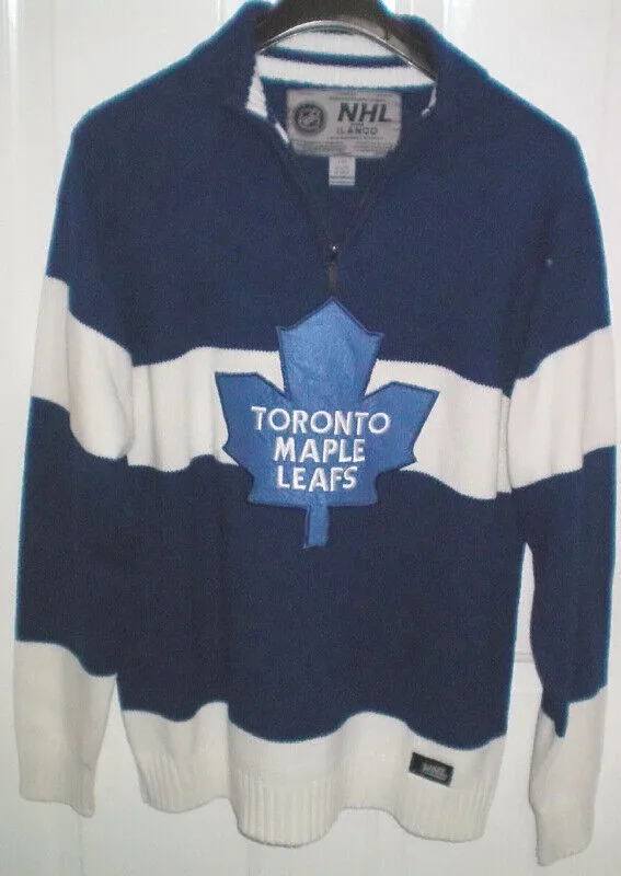 Toronto Maple Leafs 1/4 Zip Cardigan Size L by Ilanco thumbnail