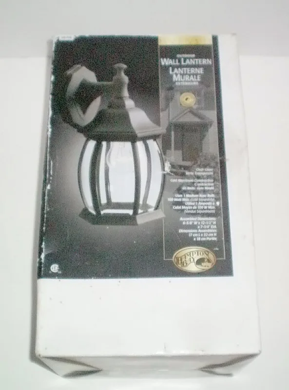 Hampton Bay 100W Black Outdoor Wall Lantern thumbnail