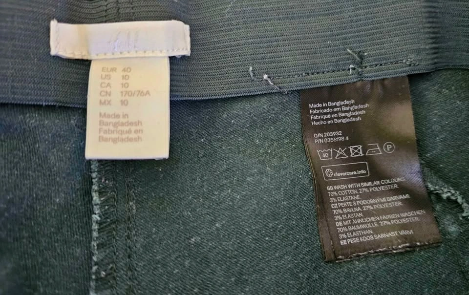 H&M High Waist Pull-On Stretch / Split Hem Pants - Size 10 - photo 3