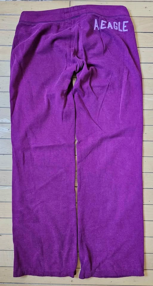 AMERICAN EAGLE Y2K Purple Fleece Graphic Sweatpants - Size M - photo 2