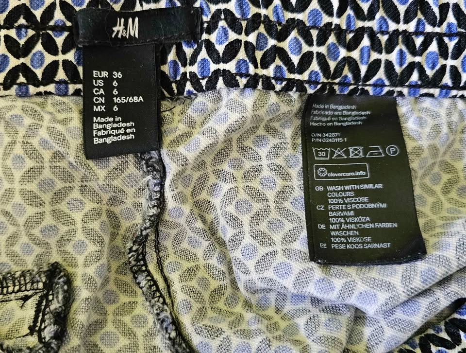H&M Women's Geometric Pattern Lightweight Viscose Trousers - Siz - photo 2
