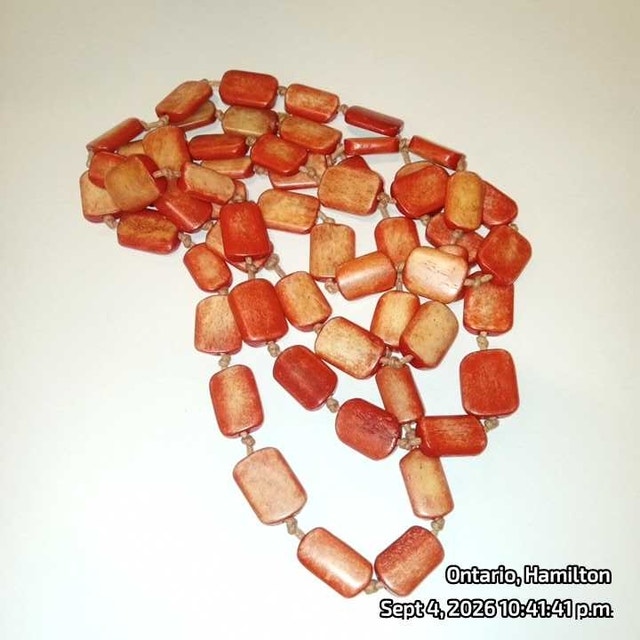 Vintage Dyed Bone Necklace Long - photo 2