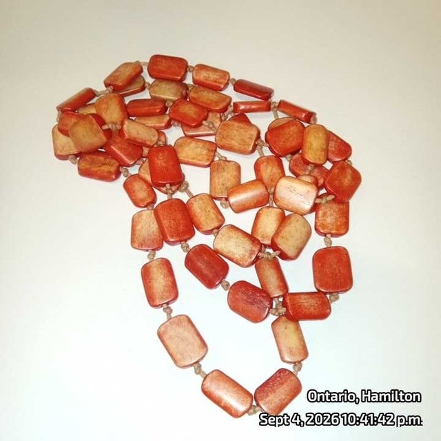 Vintage Dyed Bone Necklace Long - photo 3