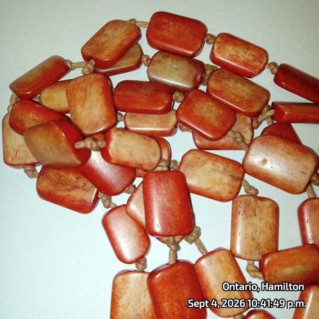 Vintage Dyed Bone Necklace Long - photo 4