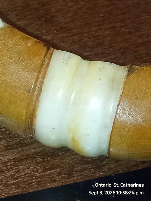 Mixed Wood and Bone Bangle Bracelet Made in India Vintage - photo 5
