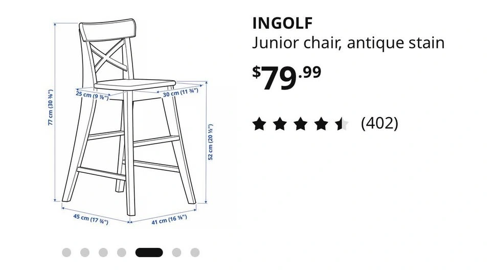 IKEA INGOLF Junior Chair / High Chair – Antique Stain - photo 5