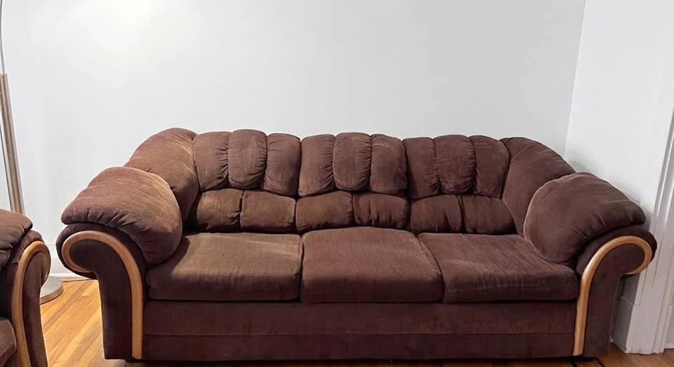 TWO COUCHES - Brown Corduroy Comfy Couches (2 seat and 3 seat)