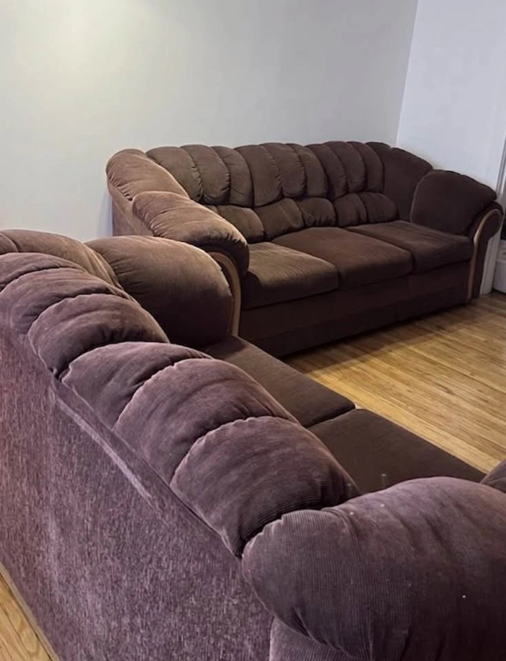 TWO COUCHES - Brown Corduroy Comfy Couches (2 seat and 3 seat) - photo 2