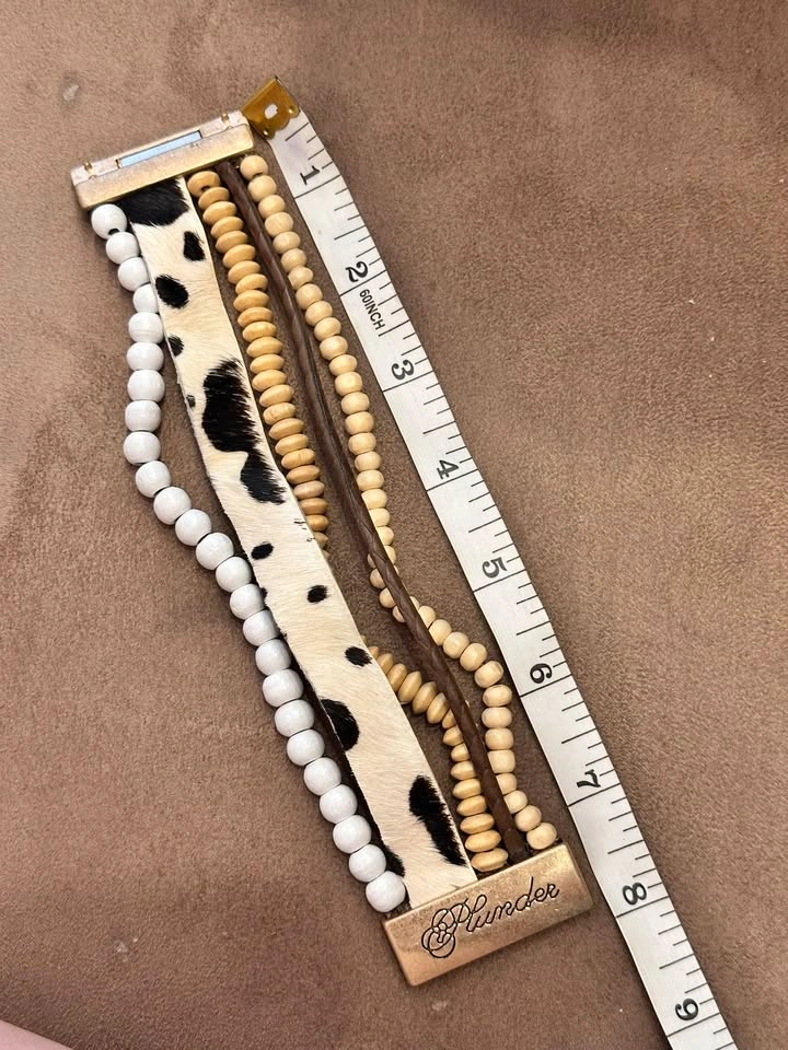 Plunder Design Cowhide Multi-Strand Beaded Bracelet - photo 2