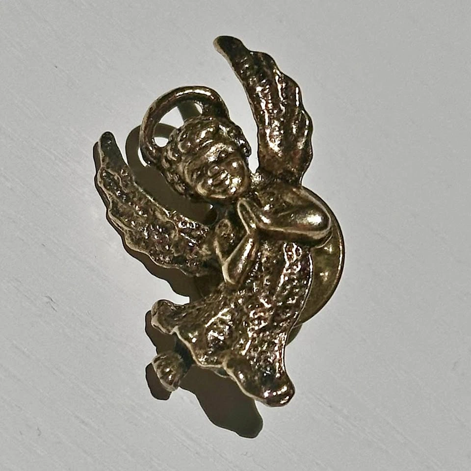 Vintage Gold-Tone Praying Angel Lapel Pin
