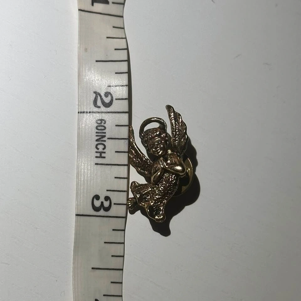 Vintage Gold-Tone Praying Angel Lapel Pin - photo 3