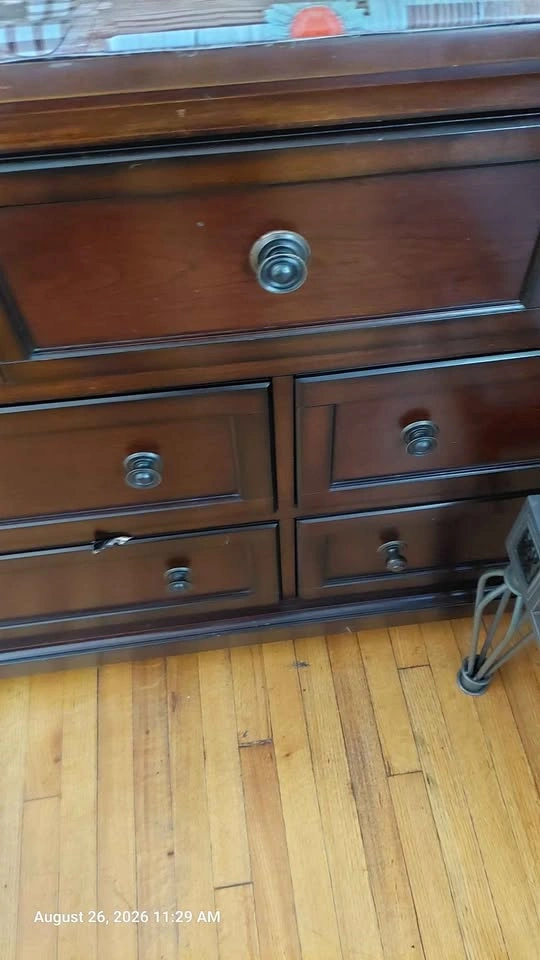 Dark Wood Dresser with Mirror - photo 4