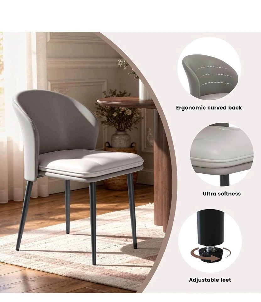 Modern Dining Chairs Set of 2, Faux Leather - photo 3