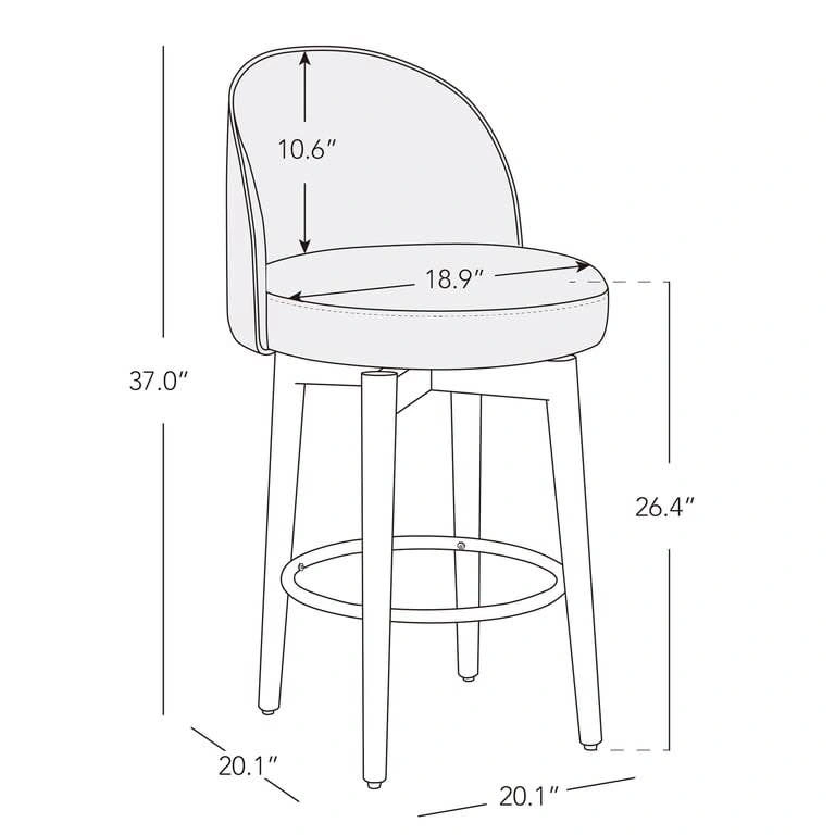 CHITA Counter Height Bar Stools Set of 2, 26 inch Swivel - photo 5