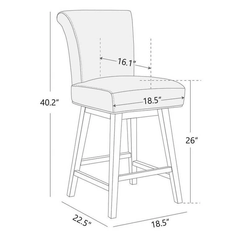 CHITA Swivel Counter Height Bar Stools, 26 inch, Set of 2 - photo 4
