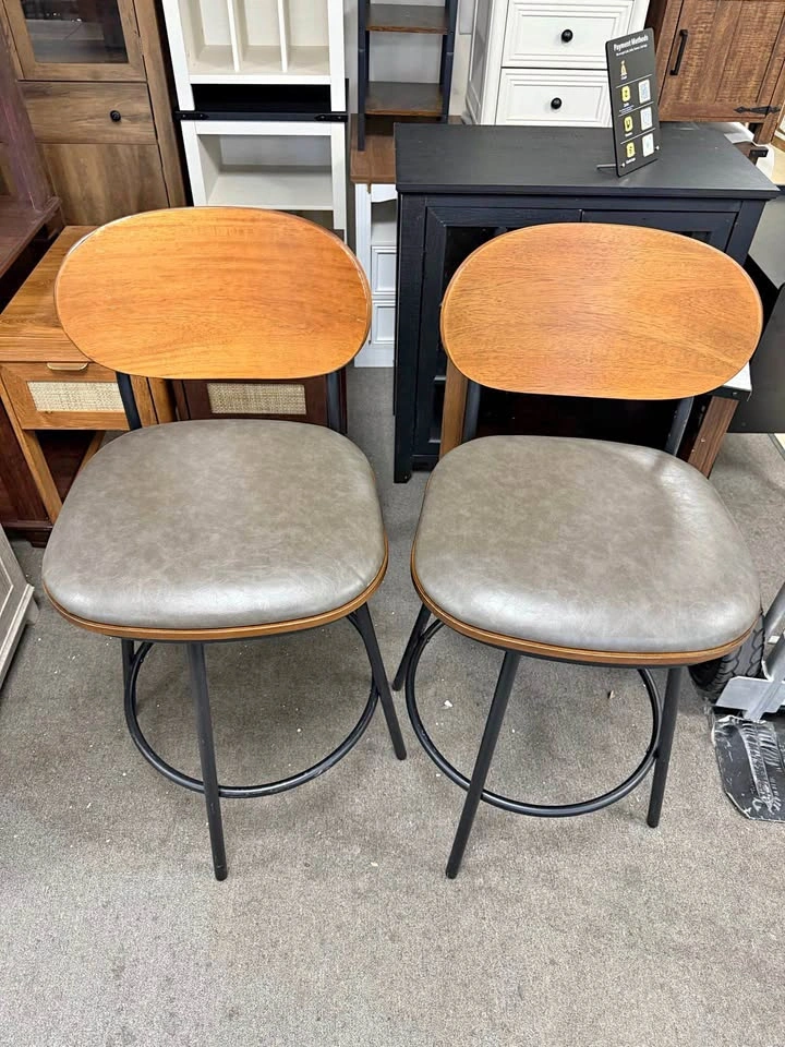 CHITA Swivel Counter Height Bar Stools Set of 2