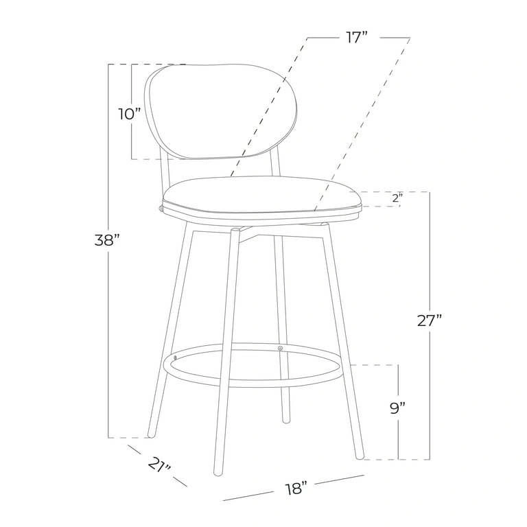 CHITA Swivel Counter Height Bar Stools Set of 2 - photo 4
