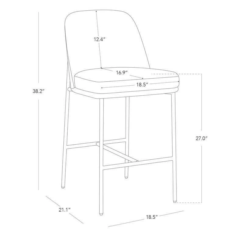 CHITA Modern Counter Height Bar Stool Set of 2 - photo 2