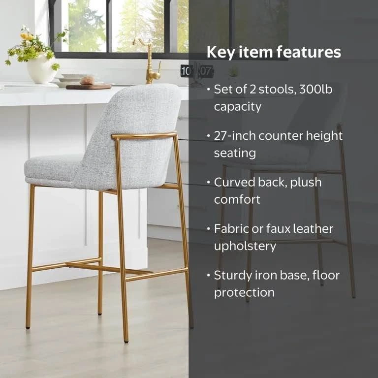 CHITA Modern Counter Height Bar Stool Set of 2 - photo 5