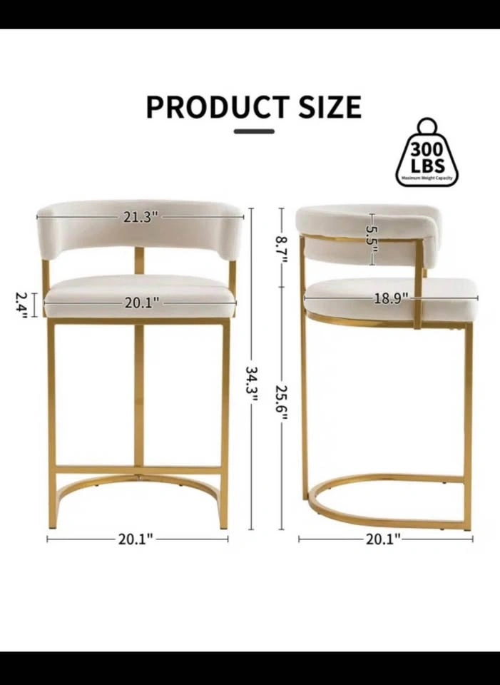 Brand new 26” Modern Velvet Bar Stools with Barrel Backrest - photo 2