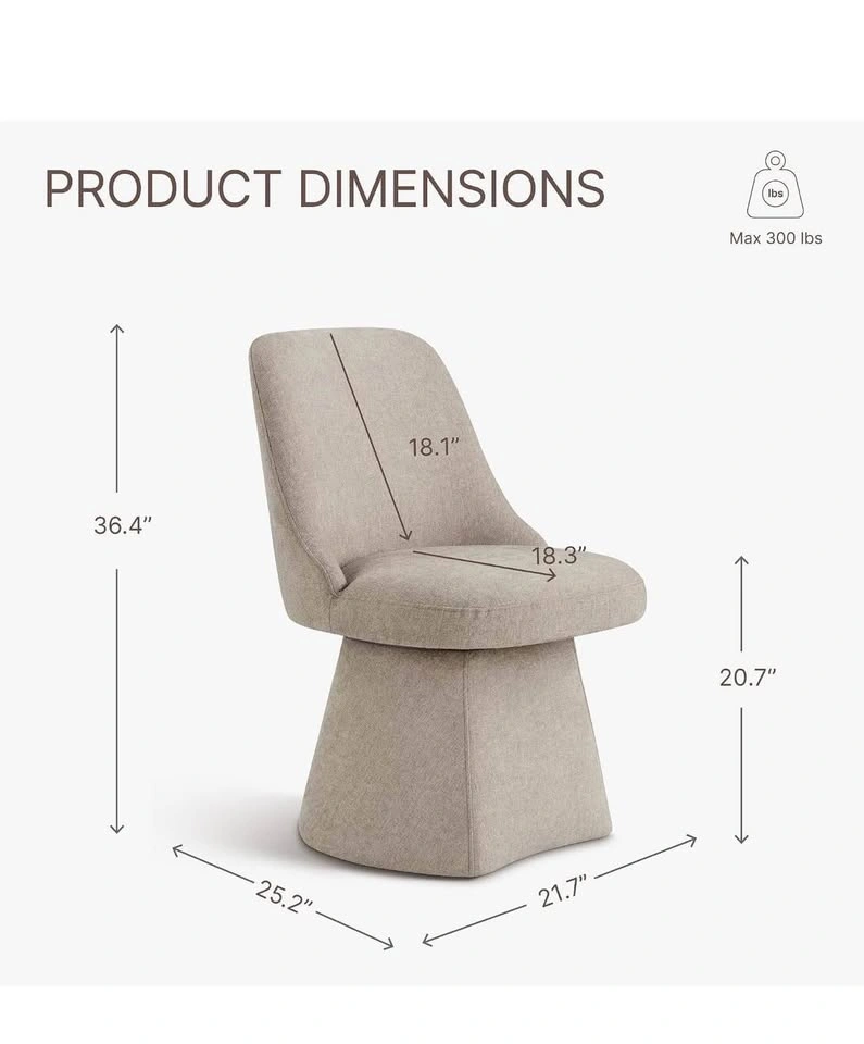 KISLOT Swivel Dining Chair, Upholstered Mid Century Modern - photo 2